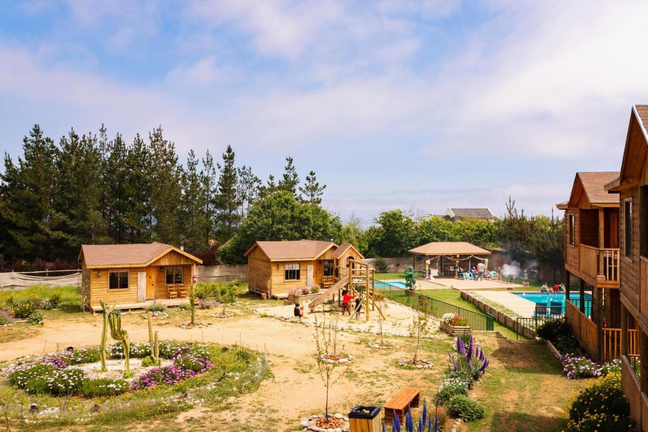 Cabana En Tunquen Con Parrilla, Fogon, Piscina Y Bosque Экстерьер фото